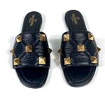 Valentino Garavani  Roman Stud Matelasse Slide Sandals Black 37 NEW Photo 7