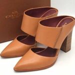 Coach  tan leather wooden heels EUC Photo 0