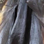 Handmade Vtg 80s Black Gold Burnout Velvet Floral Formal Dress Size S/M Gothic Glam Witch Photo 9