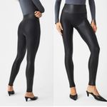 Spanx Faux Leather Leggings Black Size Large Dark Academia Gothcore Photo 1