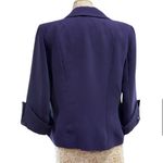 Catrina Vintage 80s 90s Cropped Blazer Wide Sleeve Purple Navy Fringe Tassels L Photo 1