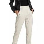 7 For All Mankind NWT Faux Leather Pull-On Joggers Pants Women's Cream Size L Photo 0