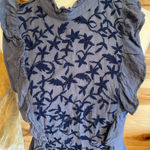 a.n.a  blue shirt with embroidered detail medium Photo 1