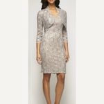 Alex Evenings Champagne Lace Sequin Two Piece Jacket Sleeveless Dress Size 8P Photo 1