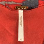 Free People Lisa Crepe Smooth Sailing Maxi Skirt Red Floral Lots Of Button Sz 12 Photo 8