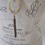 Banana Republic Aureus + Argent Oval link brass tassel long chain pendant necklace Photo 4