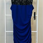 BCX Blue Ruched Going Out Dress With Lace S Photo 0