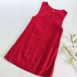 Abercrombie & Fitch Women’s High-Neck Linen Blend Mini Red Dress Photo 5