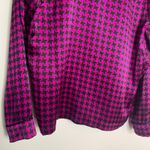 Fleur Du Mal Houndstooth Patterned Button Down Top Womens Small Violet Pink Photo 9