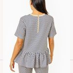 Addison Bay  Botanist Peplum Top Navy Tan XS Photo 11