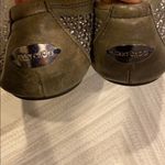 Jimmy Choo  Grey Leather Flats w. Silver Grommets Photo 4