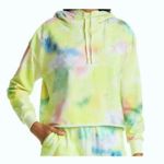 Alice + Olivia Tie Dye Funnel Neck Crop Hoodie Beachside Yellow L Photo 1