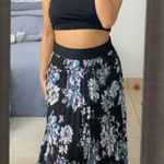 Lulus Black Floral Print Skirt Photo 0