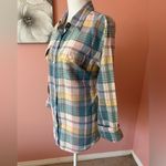 CHAPS Ralph Lauren pastel plaid linen blend classic button down casual shirt XL Photo 2