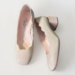 AGL Women's Angie L Wave Ballet Flats Beige Patent Leather Block Heel 36/6 Tan Photo 1