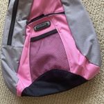 Embark One Shoulder Backpack Bag Like New Grey Pink Carryall Travel School Pack Photo 3