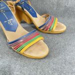 Famolare Vintage Wavy Sole Platform Shoes Wedges Sandals 70s Size 7.5 M FLAWED Brown Photo 4