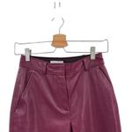 Aritzia Babaton Command Cropped Pants Trouser Vegan Faux Leather Purple Size 0 Photo 3