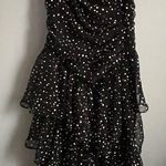 Vintage 1980’s New Leaf black & white polka dot lined 3 tier ruffled dress Size XS Photo 2