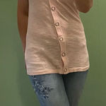 Twelve by twelve Los Angles Pink Ruffle Lace Sleeves Buttons down Women’s Top Photo 0