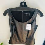 Theory  Scoop Neck Faux‎ Leather Tank Top, Black, Small, (4/6), Designer, NWT Photo 2