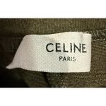 CELINE Paris Cotton Cashmere Joggers Olive Green Logo Sweatpants Women's Small Photo 3