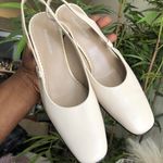 Naturalizer Genuine Leather Cream beige nude square toe mules slingback pumps 2.5” kitten heels -office siren core-Size 6M Excellent condition #coquette #twee #fairycore Photo 3
