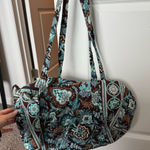 Vintage Vera Bradley Duffle Bag in Java Blue. Retired and rare pattern! Brown Photo 0