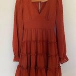 Altar'd State Altar’d State Terracotta Swiss Dot Long Sleeve V Neck Dress Size Small Photo 0