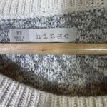 Hinge  Metallic Geometric Knit Sweater Womens XS Gray White Glam Photo 5
