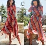 Soft Surroundings Woodland Manor Midi Chiffon Dress Women’s Size XS Handkerchief Photo 1