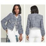 Veronica Beard Brim Tweed Button Blazer Jacket Coat Bell Sleeve Collarless 4 Photo 2