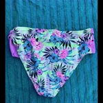 O'RAGEOUS Bikini Bottom Swim Suit Medium Tropical Multicolor Green Photo 2