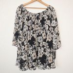 By Together Floral Tie Sleeve Off The Shoulder Tunic Top Size Medium Photo 0