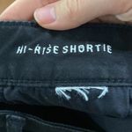 American Eagle sateen hi-rise shorties fringed hem in black Photo 7