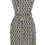 Anthropologie Monteau dress size Medium black cream slit belt Photo 0