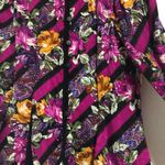Richard Warren vintage 100% silk‎ blouse button up floral women’s size 8 Black Photo 7