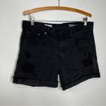 Gap  1969 sexy boyfriend Shorts black denim distressed size 28‎ Photo 2