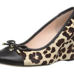 Kate Spade Leopard Print Wedge Pumps with Black Accents Size 9 Photo 0