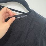 ZARA Gauzy 100% Cotton LaCe Insert Ruffle Skirt Short Mini Dress size S Photo 4