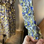 Gabby Skye  Gray Blue Yellow Watercolor LS MIDI Dress Size 8 Lined Cami‎ Photo 2