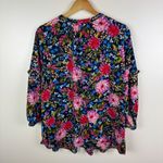 Pioneer Woman Embroidered‎ Floral Tunic Top Medium Multicolor Peasant Boho Chic Blue Photo 2