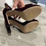 Jimmy Choo NEW  Misty 120 Red Velvet Strap Heels Photo 5