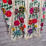 Free People Momo for Embroidered Kaftan One Size White Floral Crochet Silk Photo 3