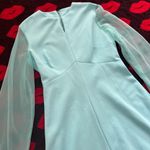 Vintage 60s 70s robin egg baby blue long sleeve sheer mod dress M Size M Photo 1