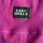 Daily Drills Pink Workout Set in Cheeks Ribbed Lawson Bra and Shorties Shorts XS Photo 2