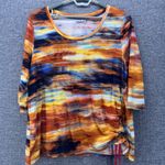LOGO By Lori Goldstein LOGO Tunic Blouse Size 3X Sunset‎ Abstract Art to Wear Eclectic Artsy Maximalist Photo 0