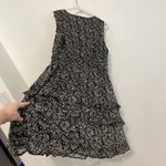 Maurice's Bare Floral Tiered Mini Dress Black White Sleeveless Boho Knee Length L Photo 13