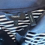 Theory Striped Jersey Polo Midi-Dress Large Navy Photo 3