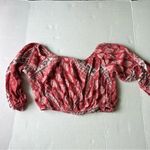 Show Me Your Mumu  Lima off to shoulder top size small raspberry pink red white Photo 2